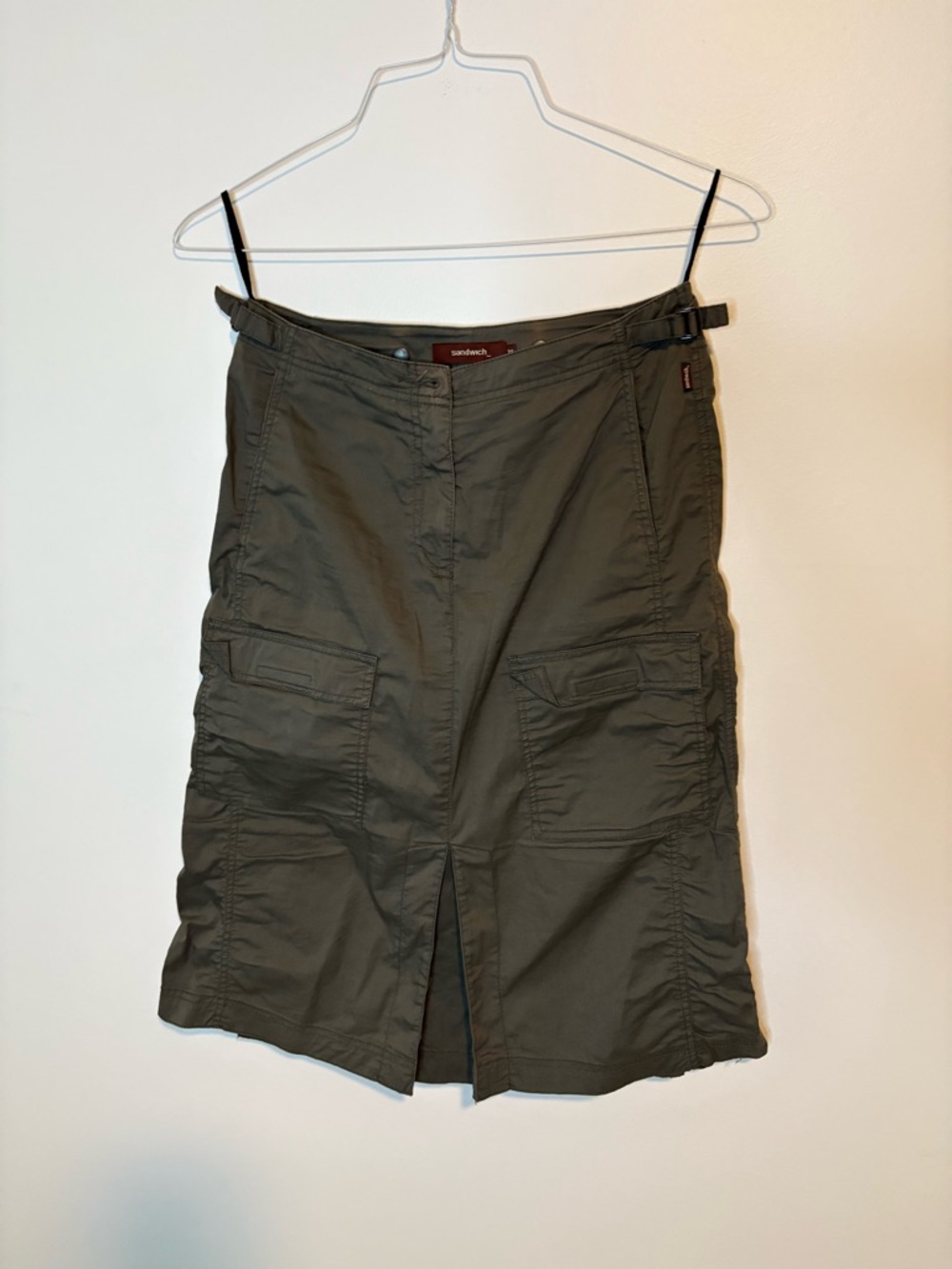 Sandwich Olive Green Utility Cargo Skirt